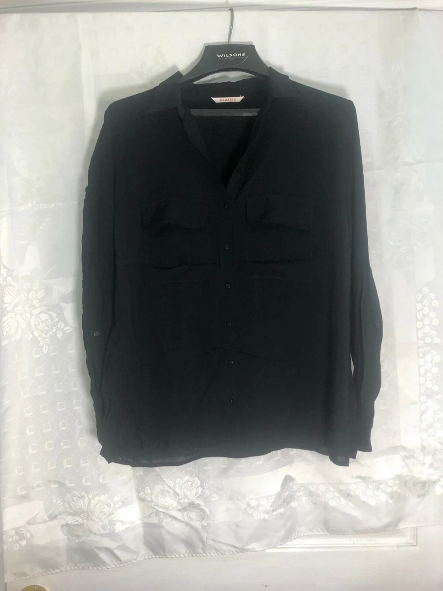 Camaieu women long sleeve shirt top blouse 005W0T04