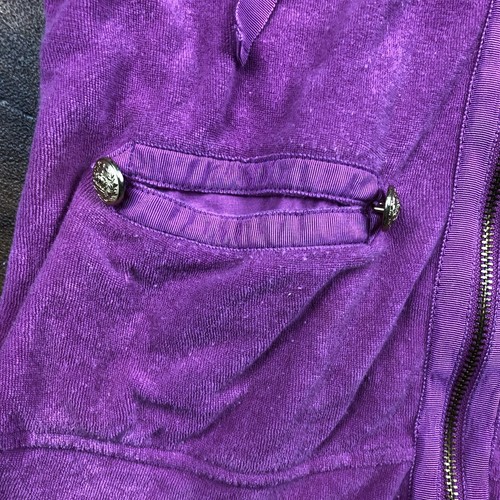 Vtg Juicy Couture Women Sz L Pink Y2K Terry Cloth Zip Top *Read - Picture 4 of 15