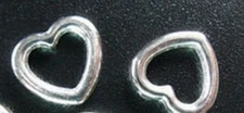 150 Pcs Tibetan Silver smooth open heart charms FC826
