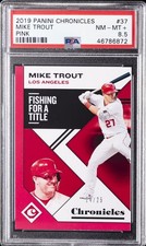 2019 PANINI CHRONICLES PINK #37 MIKE TROUT #/25 PSA 8.5