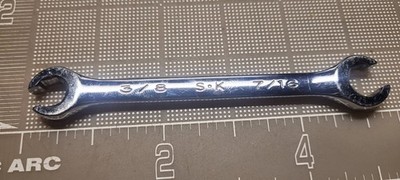 SK Tools F-1214 Flair Nut Wrench 3/8  & 7/16  6 Point Line Wrench USA Made