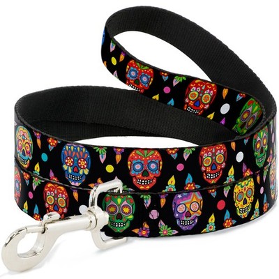 Dog Leash Colorful Calaveras Black/Multi Color