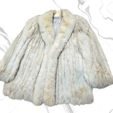 SAGA FOX Real Fur Coat Jacket Vintage Woman Beige Size 11 L Used From Japan