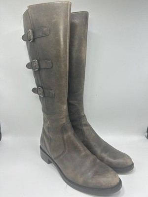 ECCO Sartorelle 25 Tall Riding Boots Women`s 42/11 Leather Buckle Hobart Style