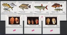 [80.337] Gabon 1999 : Muszla / Ryba - Dobra partia Bardzo drobne znaczki MNH