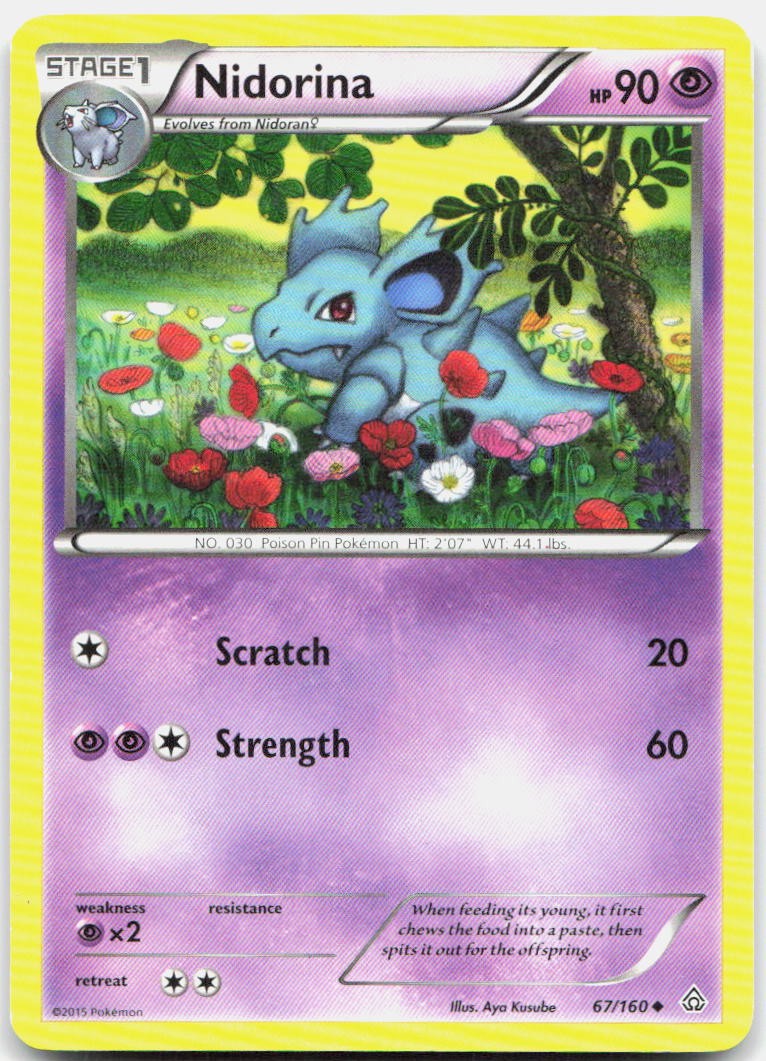 Nidorina 67/160 Uncommon Primal Clash Pokemon LP