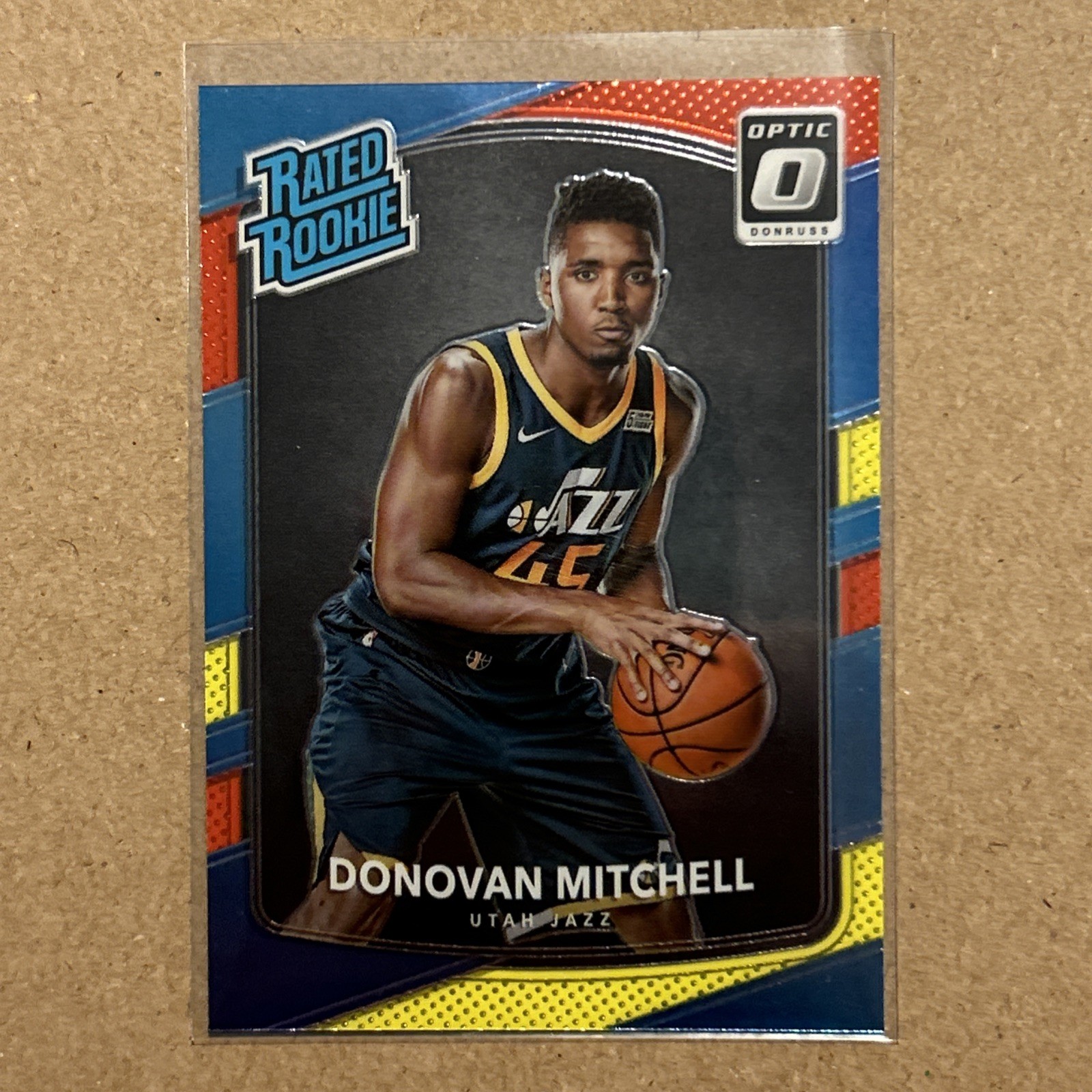 2017-18 Panini Donruss Optic #188 Donovan Mitchell Rated Rookie Red & Yellow RC