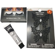 Halloween Lot Holographic Glitter False Lashes Costume Makeup FX Blood Butterfly