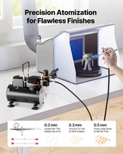 Airbrush Kit, 1/6 HP, Air Brush Kit with Air Compressor, 1 Dual-Action Professi