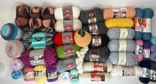 HUGE 9+ Lbs Mixed Lot Yarn Wool Multicolored Red Heart Bucilla Alpaca Yarn Bee - product listing photo