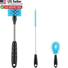 12.2 Inch Bottle Brush Set of Three Long Handle 3-in-1 Cleaner Kit Tools FROM US