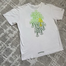 Chrome Hearts Green Flooded Cross Short Sleeve Tee Shirt