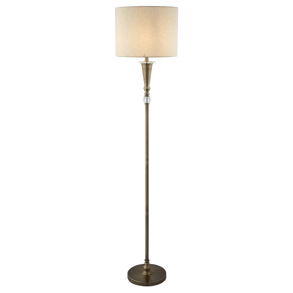 Floor Light Brass Oscar Cream Searchlight 1012AB