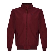 Lambretta Mens Burgundy ShowerProof Classic Harrington MOD Scooter Jacket Coat