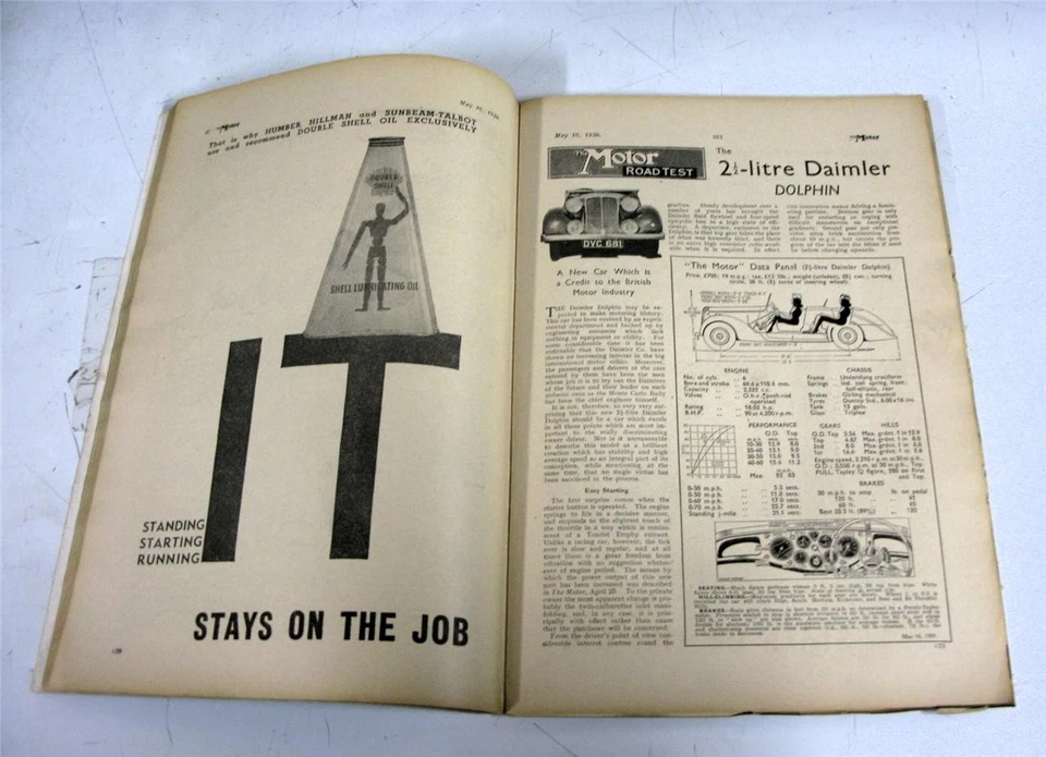The MOTOR Magazine 16 May 1939 WHITSUN HOLIDAY NUMBER Daimler Dolphin Road Test - Image 3 of 4