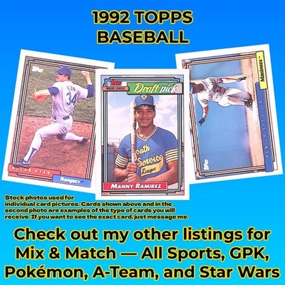 1992 Topps Baseball Cards Complete Your Set (#'s 1-200) - U PICK - $0.99 NM-MT