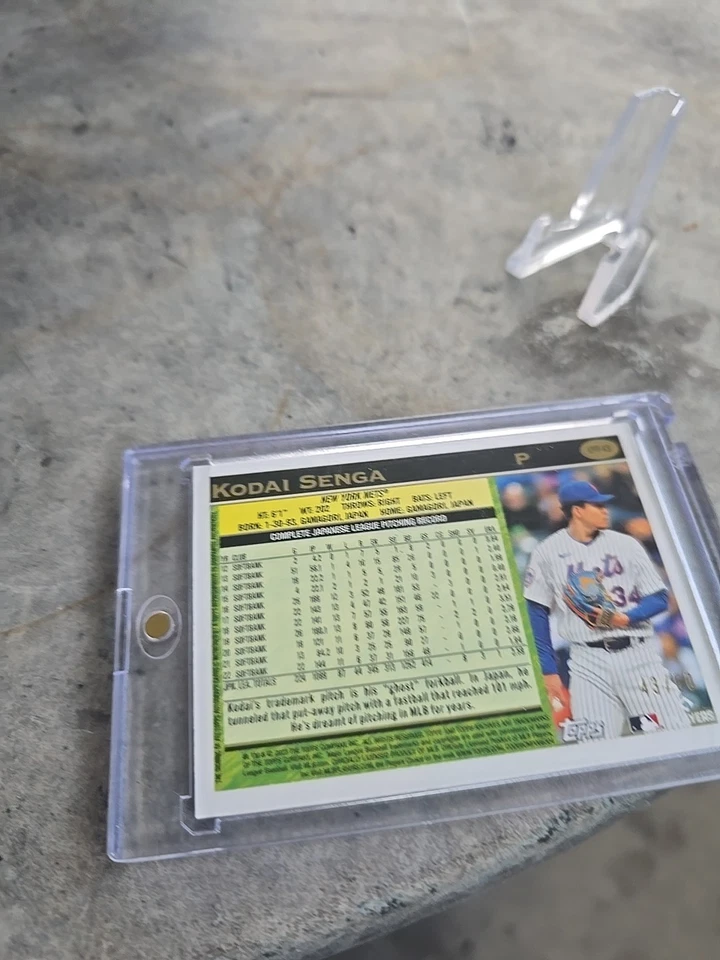 2023 Topps Archives Kodai Senga Fan Favorites Auto Gold /50 97FF-KS METS RC - Image 4 of 4