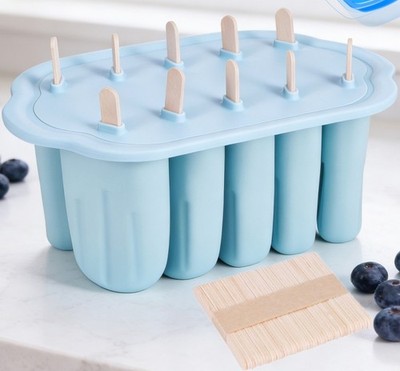 EISFORMEN SILIKON,10 EIS AM STIEL FORM EISFÖRMCHEN STIELEISFORM DIY POPSICLE DE
