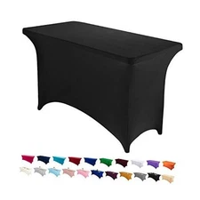  4FT Spandex Table Cover Rectangular Stretch 48" x 30" (Rectangular) Black