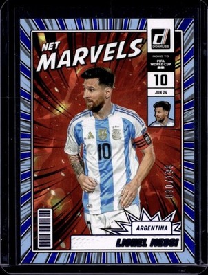 2025-26 Donruss Road to FIFA World Cup 26' Lionel Messi Net Marvels Blue 90/199