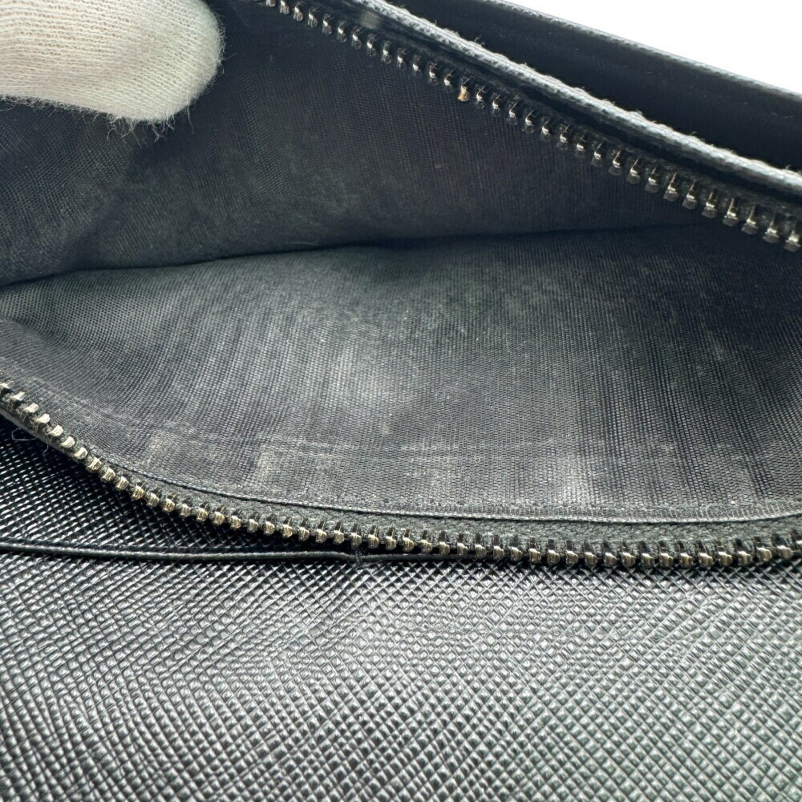 PRADA 2MV836 Saffiano Bi-fold Long Wallet, Black, Men's GZl1f7ug thumbnail 10