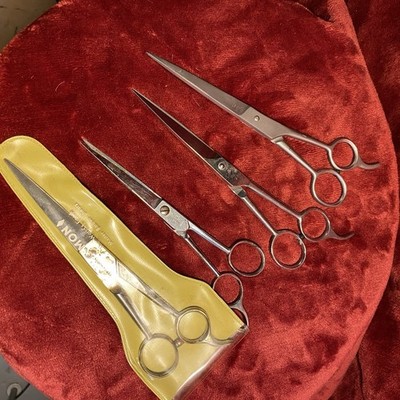 Lot Of 4 Pairs Vintage Barber Scissors C-Mon Giesen Germany  USA Professional