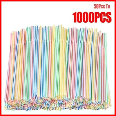 50-1000Pcs Multicolor Drinking Straws Milk Tea Bar for Party Wedding Kitchen
