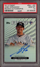 2013 Finest Rookie Autographs #RA-JFZ Jose Fernandez Marlins Signed Card PSA 10