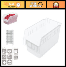 Clear Plastic Nesting Storage Bins, 12"x6"x6", 10-Pack, Organizing Solution
