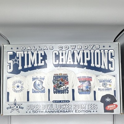 Dallas Cowboys Super Bowl 5-Time Champions Locker Room T-Shirt Pack M 