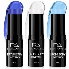 Face Paint Sticks Blue White Light Blue 3 Pack Waterproof Sports Eye Black