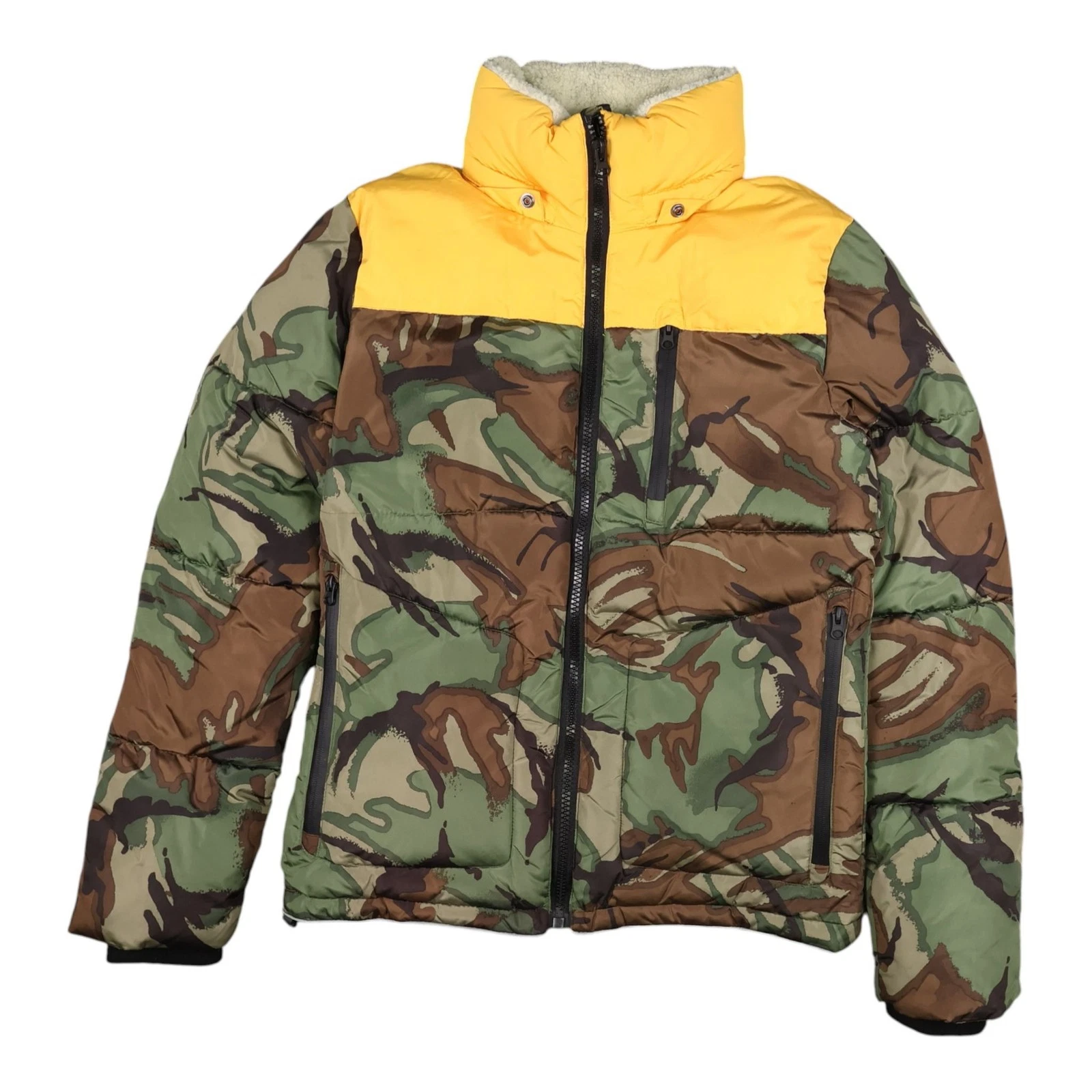 Superdry Jacket Mens MEDIUM Green Camo Puffer Insulated Sherpa Collar Zip M
Opens in a new window or