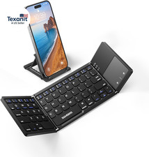 Foldable Bluetooth Keyboard with Touchpad - Portable Wireless Keyboard with Hold