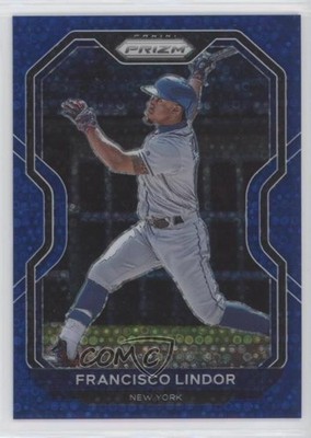 2021 Panini Prizm Blue Donut Circle Prizm 88/199 Francisco Lindor #80 8t7