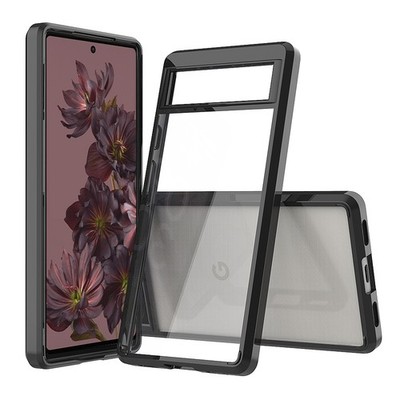 For Google Pixel 7 Pro Hybrid Slim Clear Bumper Hard PC Back Frame Case Cover