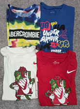 Lot Of 4 - Boys Athletic T-Shirts Youth Small Under Armour, Nike,  Abercrombie