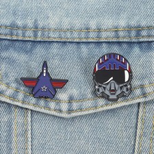 Action Movie Character Enamel Pins Classic Star Plane Pilot Brooches Lapel Badge