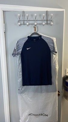 Nike Dri-FIT Boys Blue White Striped Soccer Jersey