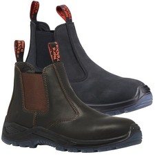 Herren Hart Yakka Banjo Australischer Händler Zum Überziehen Stahlkappe Stiefeletten Größe 7-13