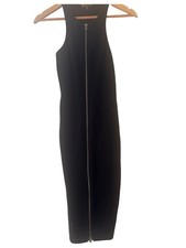 Express Black Stretchy Long Dress With Zipper Down The Front Size Small