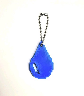 keychain 8bit Pixel Tears Water Frutiger Aero Ocean 3d Key ring