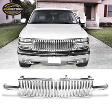 Fits 99-02 Silverado 00-06 Suburban Tahoe Vertical Style Abs Front Grille Chrome Fits 99-02 Silverado 00-06 Suburban Tahoe Vertical Style Abs Front Grille Chrome