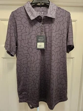 BYLT Premium Basics 19th Hole Polo Fragment Printed Golf Men's Size Large NEW 