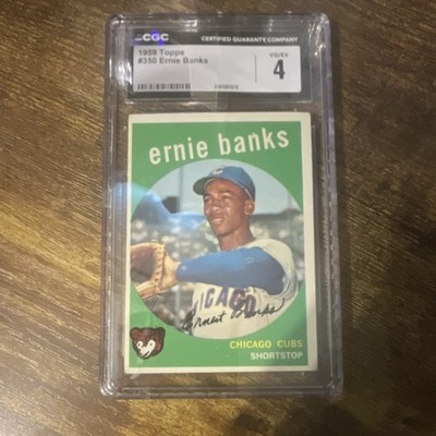 Topps 1959 Ernie Banks #350 Chicago Cubs Baseball Card CGC Graded 4
