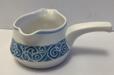 Noritake Progression Milburn #9025 Gravy Boat w/Handle Blue Band w/Scroll