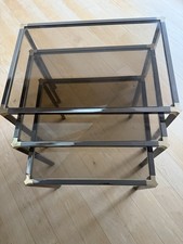 Kesterport Harrods Nest of tables graphite Chrome Gold Glass