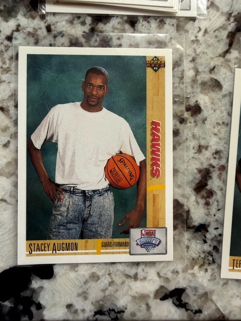 1991-92 UPPER DECK NBA BASKETBALL NBA DRAFT CARD ATLANTA HAWKS STACEY AUGMON #5
