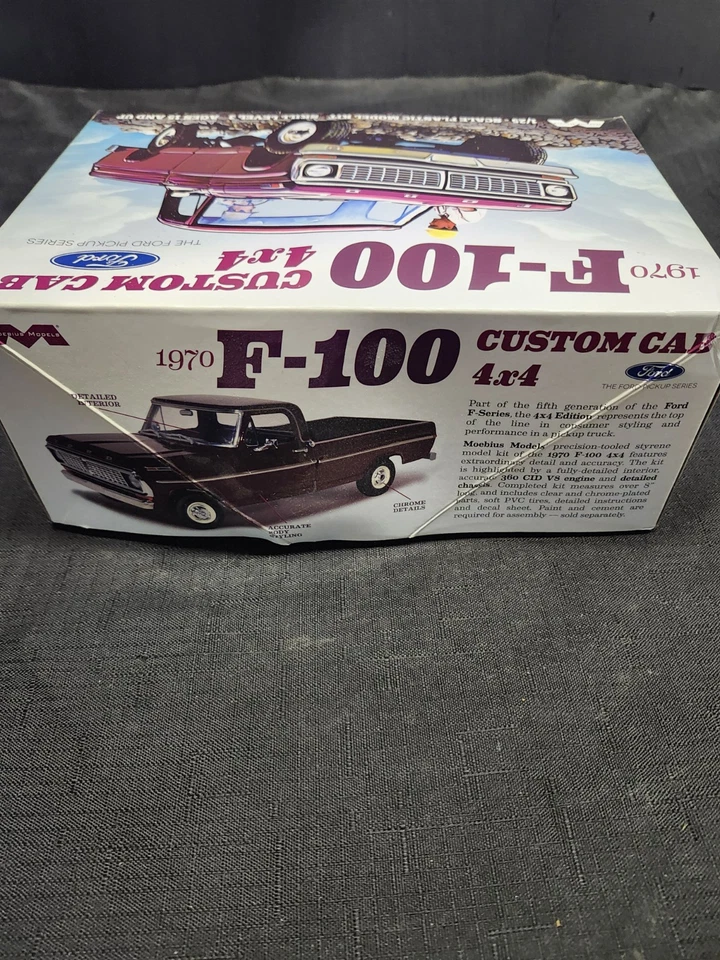 Ford F100 1970 modelo Moebius escala 1:25 cabina personalizada kit camioneta 4x4 #1230 - abierto Foto 2 de 4