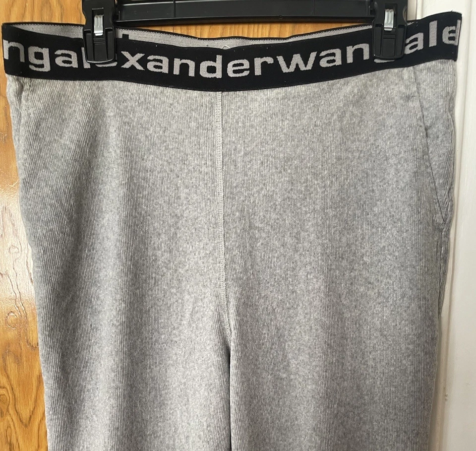 Calça de moletom T BY ALEXANDER WANG logotipo cintura curta veludo chenille tamanho P - Imagem 4 de 4