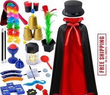 Kids Magic Kit, Magician Costume for Pretend Play, Magic Set with Instructions f
